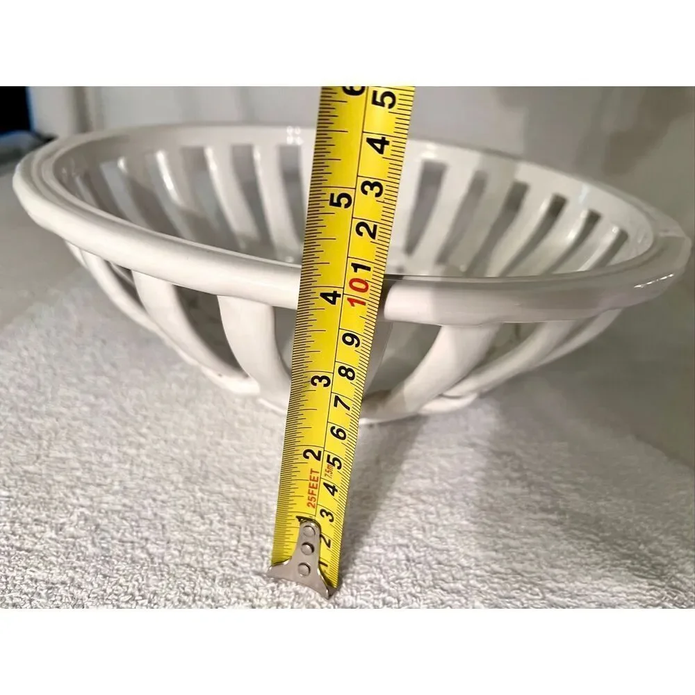 Vintage White 1980s RCCL Made in Portugal Lattice  Bowl